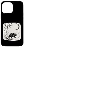 Peinture à l'encre Sumi e Degu en bambou, lune et nuit Coque pour iPhone 13 Pro Max