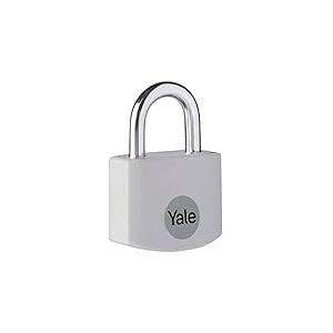 Yale - YE3B/25/112/1/GR Cadenas de sécurité standard en aluminium de 25 mm – Gris – Anse ouverte en acier – 3 clés