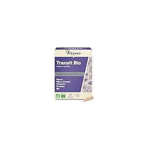 Vitavea - Compl&eacute;ment Alimentaire Transit - Complexe 4 actifs Bio - Acc&eacute;l&egrave;re et Stimule - Mauve, Fibres Acacia, Chicor&eacute;e et Pruneau BIO - 20 g&eacute;lules - Cure de 20 jours - Fabriqu&eacute; en France