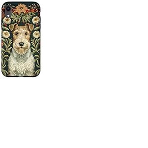 Fox Terrier en Fil de Fer &agrave; la William Morris Coque pour iPhone XR