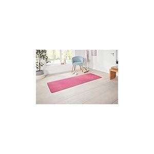 HANSE Home Tapis de Couloir &agrave; Poils Courts Doux (80 x 300 cm, 100% polypropyl&egrave;ne, Facile d'entretien, Compatible avec Chauffage au Sol), Rose uni, 80 x 300 cm