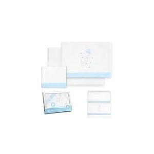 Interbaby Parure de lit pour Berceau 50 x 80 cm - Parure de lit d'hiver en Flanelle - Modèle éléphant Ballon cœur - Comprend Drap Housse, Drap Plat et taie d'oreiller