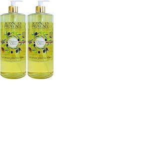 JEANNE EN PROVENCE - Gel lavant pour les Mains - Parfum Divine Olive - Flacon Pompe 1l - 95% d'Ingr&eacute;dients d'Origine Naturelle - Fabriqu&eacute; en France &agrave; Grasse (Lot de 2)