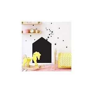 Stickers muraux Ardoise Enfant - Decoration Chambre enfant - Sticker mural ardoise - Autocollant mural Maison Tableau Noir - H75 x L55 cm + 1 craie liquide blanche