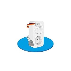 Sonero Prise de minuterie, compte à rebours, minuterie 230 V, prise de minuterie avec port USB et USB C, prise programmable, minuterie blanche