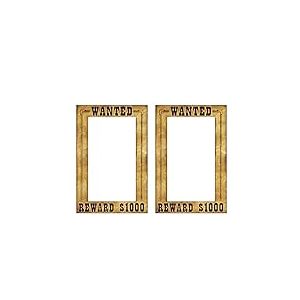 Beistle Lot de 2 Cadres &agrave; Selfie Western Wanted pour photomaton Sauvage West Cowboy Western Fournitures de f&ecirc;te