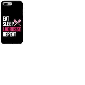 Eat Sleep Lacrosse Repeat Lacrosse Coque pour iPhone 7 Plus/8 Plus