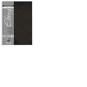 Daler-Rowney Ebony - Carnet de croquis spiralé couverture rigide 50 feuilles A3 - 160g/m²