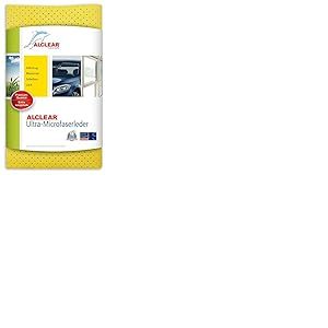 ALCLEAR 950015 Peau de Chamois Synth&eacute;tique 100 % Polyur&eacute;thane Toujours Doux, Qui ne Durcit jamais et Plus Absorbant Qu&rsquo;Une Peau de Chamois Naturelle 40 x 45 cm Jaune