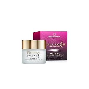 Pure Mineral - Cr&egrave;me Contr&ocirc;le Avanc&eacute; des Rides au Collag&egrave;ne - Min&eacute;raux Mer Morte, R&eacute;duit Rides et Fermet&eacute;, Effet Liftant - Sans silicones, sulfates, parab&egrave;nes - 50ml
