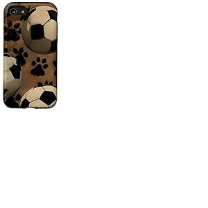 Footie Fan Football Motif Love Game Match of Football Marron Coque pour iPhone SE (2020) / 7/8