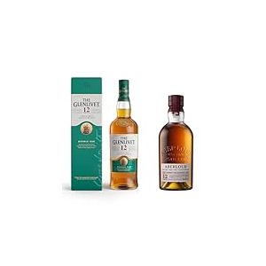 Lot de Whisky Ecossais Single Malt THE GLENLIVET 12 ans - 40%, 70cl + ABERLOUR 12 ans - 40%, 70cl