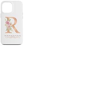 Lettre R initiale aquarelle rose poudré rose Coque pour iPhone 13 Pro Max