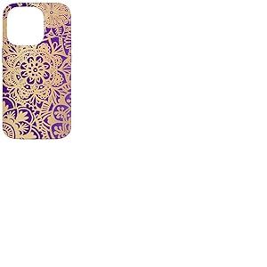 &Eacute;l&eacute;gant Motif Mandala Violet boh&egrave;me Chic Coque pour iPhone 14 Pro
