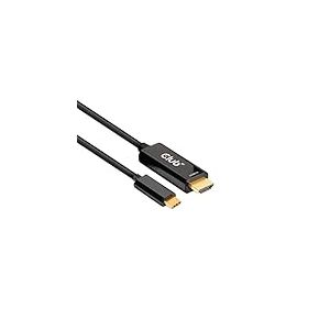 Club 3D 4K 60Hz HDMI vers USB Type C Câble vidéo HDMI 2.0 (mâle) vers USB Type C (mâle) Convertisseur moniteur actif 1,8 m CAC-1334