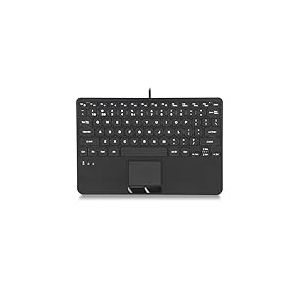 Perixx PERIBOARD-425 Mini Clavier USB Filaire am&eacute;ricain avec pav&eacute; Tactile, Touches Ciseaux de Type X, r&eacute;tro&eacute;clair&eacute;, 2 concentrateurs USB, Compact 29 x 18 x 2,8 cm, Anglais am&eacute;ricain