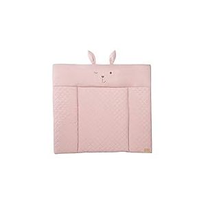 roba Matelas à Langer Imperméable 85 x 75 cm roba Style - Bords Rehaussés - pour Table à Langer - Sans Phtalate - Facile à Nettoyer - Rose / Visage de Lapin Lily