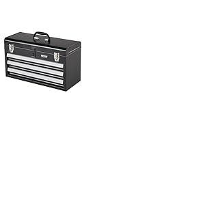 VEVOR Boîte à Outils Métal, 520 mm, Caisse à Outils Acier Portable avec 3 Tiroirs Coulissants Roulement à Billes, Petit Coffre Outillage Multifonction, Doublure EVA, Finition Revêtement Poudre, Noir