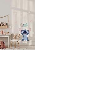 Komar Sticker mural Disney Lilo and Stitch Lifesize - Dimensions : 50 x 70 cm - Décoration murale pour chambre d'enfant - Bleu, vert, rose
