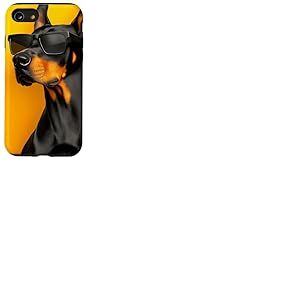 Un Dessin d'un Chien Doberman Cool avec des Lunettes de Soleil Coque pour iPhone SE (2020) / 7/8