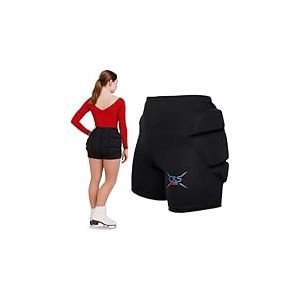CRS Cross Short rembourr&eacute; de Coussinets, pour Roller Quad, Roller Blade, Snowboard, Ski, Protection Contre Chocs/Chutes pour Les Fesses, Les Hanches et Le Coccyx, pour Femme, Taille XL, Noir