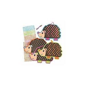 Baker Ross FE703 Kit de Decoration Strass Autocollant Enfant motif Hérisson - Lot de 3, Bijoux Fantaisie Enfant, Bijoux a Faire soi meme Enfant, Activité Manuelle pour Enfants