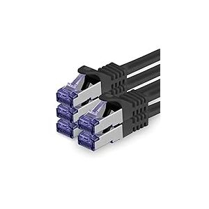 1aTTack.de 5x 1,0 M C&acirc;ble r&eacute;seau CAT7-10 Gigabit - C&acirc;ble patch RJ45 C&acirc;ble Ethernet (SFTP PIMF LSZH CU) - pour DSL LAN Switch Modem Routeur Patch Panel CAT7 CAT6 CAT5 - noir