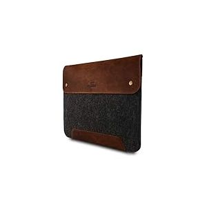 MegaGear Housse MacBook en Cuir Véritable et Polaire pour MacBook Pro et MacBook Air - 14 Pouces - 13 Pouces (M4, M3, M2, M2, M1, Pro, Max) 13,3 Pouces, iPad Pro 12,9 Pouces - Modèles 2020 à 2024