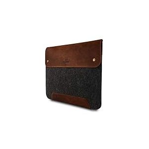 MegaGear Sacoche en Cuir véritable et Polaire pour MacBook 13,3" Marron, Taille Unique