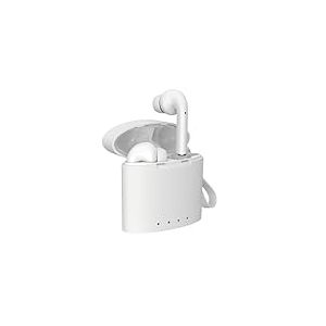 Ecouteur Oreillette Earbox Pro Bluetooth sans Fil Reduction Bruit Rechargeable Chargeur Induction Blanc Compatible Smartphone