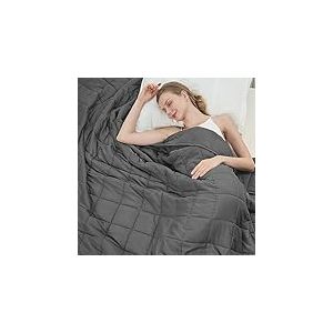 Weighted Blanket for Adults (20lbs, 60"x80" Queen Size) - Cooling and Breathable Heavy Blanket for 130-220lbs with Premium Glass Beads - Soft Thick Blanket for All-Season Sleeping Comfort - Grey