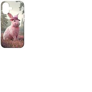Lapin Rose avec Chapeau Coque pour iPhone 17