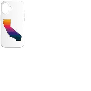 California West Coast Sunset State Map Souvenir de Vacances Coque pour iPhone 16
