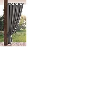 Eurofirany Garden Rideau Ext&eacute;rieur avec Onglet en Haut - 1 pc. Rideau Imperm&eacute;able, Coupe-Vent, Fermeture Velcro, Rideau pour Pergola, Gazebo, Terrasse, Pavillon, 155x240 cm, Gris Fonc&eacute;