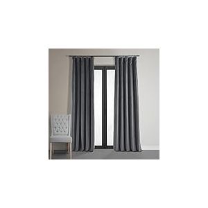 HPD Half Price Drapes Rideaux occultants Thermiques en Velours Signature pour Salon, 213 cm de Long, 1 Panneau avec Passe-Tringle pour fen&ecirc;tre de Chambre &agrave; Coucher, 127 x 213 cm (l x L), Bleu Gris