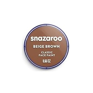 Snazaroo - Peinture Pour Visage et le Corps, Maquillage Pour Visage et D&eacute;guisement, Pour Enfants et Adults,Fard 18 ML, Couleur Beige Brun