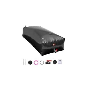 VEVOR Vessie de Stockage d'eau, 1000 L, réservoir d'eau Pliable PVC 1000D, conteneur Souple d'eau d'urgence Portable, Sac d'eau Douce de Grande capacité, pour prévention incendies, Camping-Car, Noir