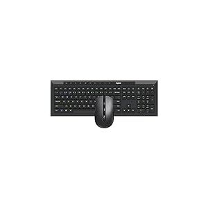 RAPOO | Ensemble de Clavier et Souris sans Fil 8210M (Ensemble de Bureau sans Fil multimode, Connexion jusqu'à 3 appareils, Robustes, Longue durée de Vie de la Batterie), Couleur Noire.