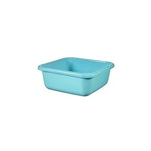 CURVER Bassine Carrée 15L - Grande Cuvette pour Ménage et Cuisine - Bains de pieds, Pédicure - Bac de Lavage Pratique et Empilable - Pour Linge Vaisselle Légumes - 39 x 39 x 15 cm - Bleu Turquoise