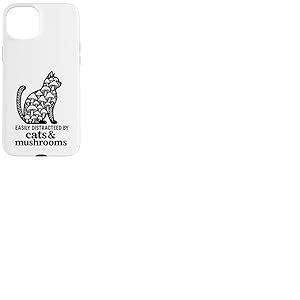 Mignon Chat Noir Art Hommes Champignon Stuff Ramen Chat Champignon Chat Coque pour iPhone 15 Plus