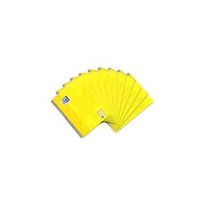Oxford Touch Lot de 10 cahiers &agrave; carreaux avec double marge Jaune Format A4 80 feuilles