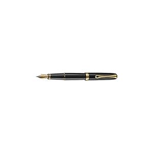 DIPLOMAT - Stylo Plume Acier Excellence A2 - Noir Laqué Doré - Taille Medium - Résistant & Classe - Allure Moderne - Savoir Faire Traditionnel - Garantie 5 Ans - D40203025