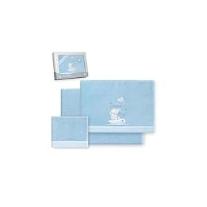 Interbaby Parure de lit pour Poussette 40 x 80 cm - Parure de lit d'hiver en Tissu Corail - Modèle éléphant Ballon cœur - Comprend Drap Housse, Drap Plat et taie d'oreiller