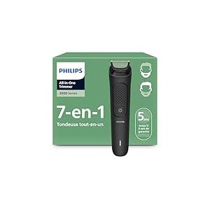Philips Tondeuse tout-en-un Multigroom série 3000 7 accessoires - Tondeuse pour barbe et cheveux, Lames auto-affûtées respectueuses de la peau, 10 hauteurs de coupe, Modèle MG3930/15