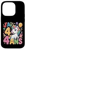 Enfant Licorne Enfant 4ans Anniversaire Garcon Fille Licorne Coque pour iPhone 14 Pro