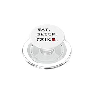 Eat Sleep Taiko Rouge Mitsudomoe Taiko Lover Taiko Drummer PopSockets PopGrip pour MagSafe