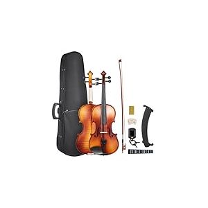 VEVOR Violon 4/4, Kit Violon Débutants Bois Massif avec Étui, Colophane, Archet, Épaulière, Chevalet, Cordes Rechange, Instrument Musique Professionnel pour Étudiants, Adultes, Marron Brillant Motif