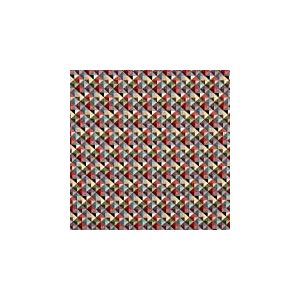 Kt KILOtela - Tissu d'Ameublement, Jacquard Gobelin, Coussins, Rideaux, Accessoires, Fauteuils, Canapés, 100 cm Longueur x 280 cm, Triangles, Petit, Rouge, Vert, Jaune, Gris, Noir - 1 Mètre