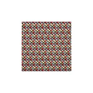 Kt KILOtela - Tissu d'Ameublement, Jacquard Gobelin, Coussins, Rideaux, Accessoires, Fauteuils, Canapés, 100 cm Longueur x 280 cm, Triangles, Petit, Rouge, Vert, Jaune, Gris, Noir - 1 Mètre