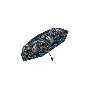 Nemesis Now Lisa Parker Parapluie f&eacute;e et Hibou, Plastique, m&eacute;tal, pong&eacute; 190T, Bleu, Taille Unique